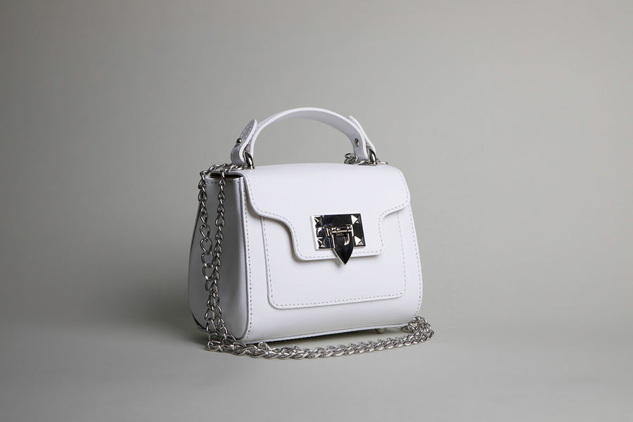 Miss Mini Saffiano White